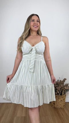 VESTIDO CURTO SOFIA LISTRADO (VÁRIAS CORES DISPONÍVES)