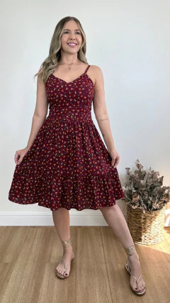 VESTIDO CURTO AMANDA LIBERTY (VÁRIAS CORES DISPONÍVEIS)