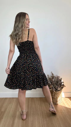 VESTIDO CURTO AMANDA LIBERTY (VÁRIAS CORES DISPONÍVEIS)