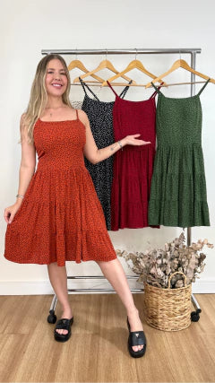 VESTIDO AGNES POÁ (VÁRIAS CORES DISPONÍVEIS)