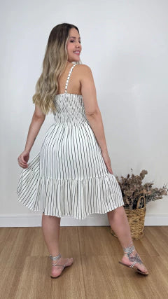VESTIDO CURTO SOFIA LISTRADO (VÁRIAS CORES DISPONÍVES)
