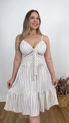 VESTIDO CURTO SOFIA LISTRADO (VÁRIAS CORES DISPONÍVES)