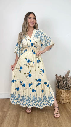 VESTIDO DIANA ASSIMÉTRICO ESTAMPADO (VÁRIAS CORES DISPONÍVEIS)