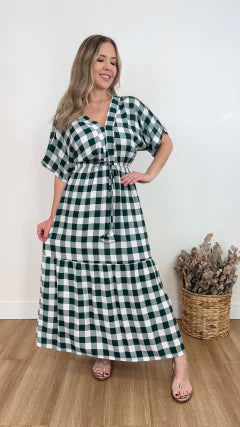 VESTIDO LONGO ELOAH XADREZ (VÁRIAS CORES DISPONÍVEIS)